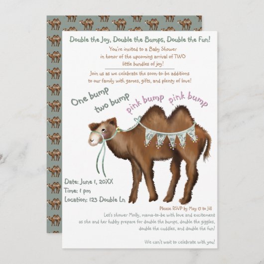 Invitation Double Joie, Double Amour (Devant / Derrière)