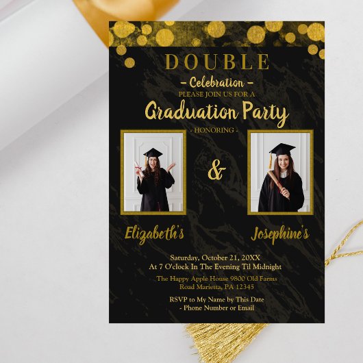 Invitation Double joint Celebration Graduation Party 2 photos