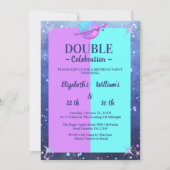 Invitation Double Joint jumeau espace anniversaire garçon fil (Devant)