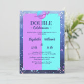 Invitation Double Joint jumeau espace anniversaire garçon fil (Debout devant)