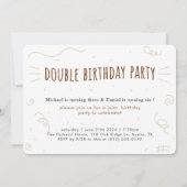 Invitation Double Kids Boys Sibling Photo Joint Birthday (Dos)