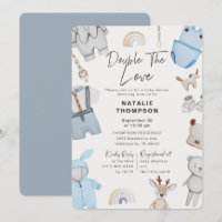 Double le Baby shower Love Clothes Twin Boys