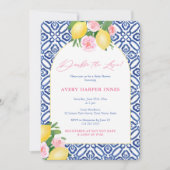 Invitation Double Le Baby shower Love Positano Lemons Twins (Devant)