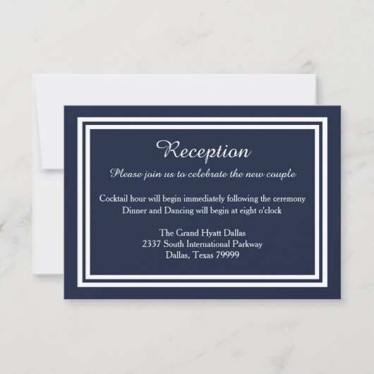 Invitation Double Marine Trim - Réception (Devant)