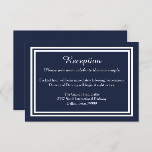 Invitation Double Marine Trim - Réception (Devant / Derrière)