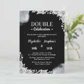 Invitation Double mixte adulte fête d'anniversaire |Floral ar (Debout devant)