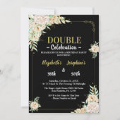 Invitation Double mixte adulte fête d'anniversaire |Floral tr (Devant)