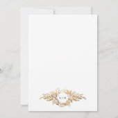 Invitation double monogramme or mariage cadre botanique (Dos)