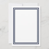 Invitation Double Navy Trim -5x7Invitation de mariage (Dos)