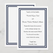 Invitation Double Navy Trim -5x7Invitation de mariage (Devant / Derrière)