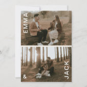 Invitation Double photo minimaliste moderne enregistrer la da (Devant)