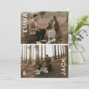 Invitation Double photo minimaliste moderne enregistrer la da