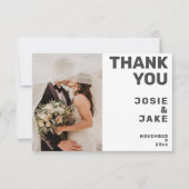 Invitation Double photo modern thank you card (Devant)