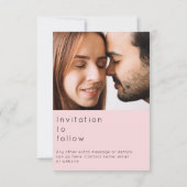Invitation Double photo moderne en gras texte fin enregistrer (Dos)