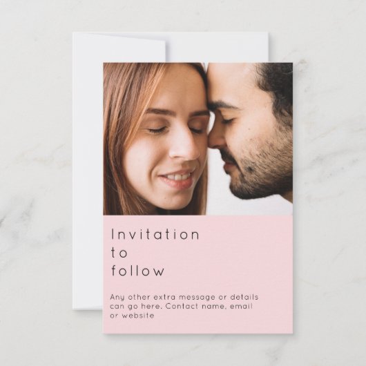 Invitation Double photo moderne en gras texte fin enregistrer (Dos)