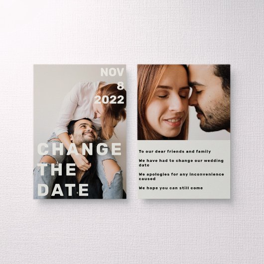 Invitation Double photo moderne grand et audacieux changer la