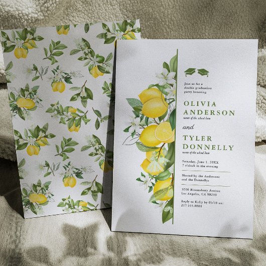 Invitation double pour la fête de fin d'études de 