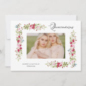 Invitation Double Quinceañera espagnol Whimsical Typographie (Devant)