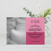 Invitation Double rose Enregistrer la date Annonces Mariages (Debout devant)