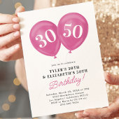 Invitation Double rose Fête d'anniversaire