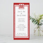 Invitation Double Rouge foncé Bonheur - Fancy (Debout devant)