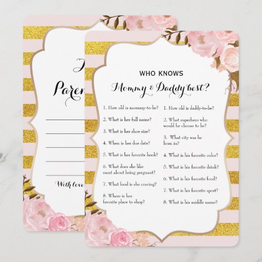 Invitation Double Side 2 Baby shower - Conseil| Qui sait (Devant / Derrière)