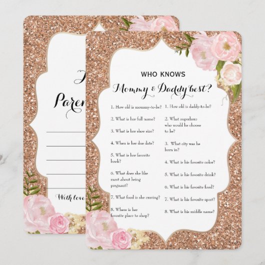 Invitation Double Side 2 Baby shower - Conseil| Qui sait (Devant / Derrière)