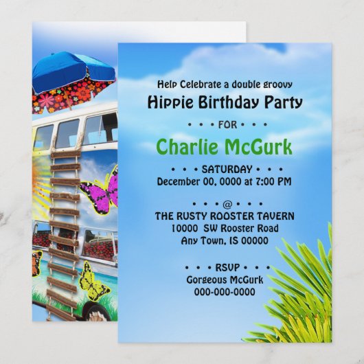 Invitation Double Super Anniversaire (Devant / Derrière)