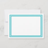 Invitation Double Teal Trim-Invitation de réception (Dos)