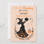 Invitation Double Trouble Brew - Un Baby shower Halloween jum (Devant)