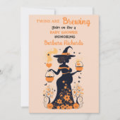 Invitation Double Trouble Brew - Un Baby shower Halloween jum (Devant)