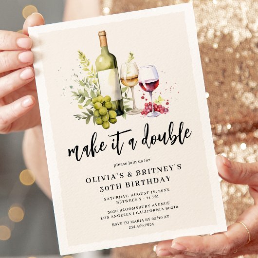 Invitation Double Wine Joint Anniversaire