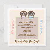 Invitation Doubler la joie !  Baby shower de filles de la Che (Dos)