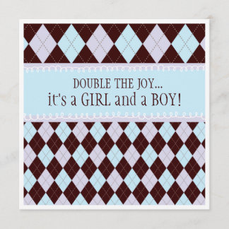 Invitation Doubler le Baby shower des jumelles de filles du J