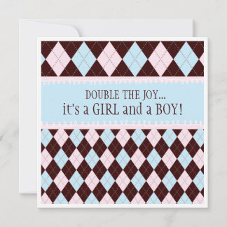 Invitation Doubler le Baby shower des jumelles de filles du J