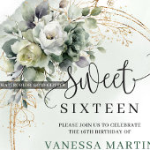 Invitation Douce 16 Ans de Vert de Sauge au style