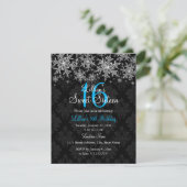 Invitation douce 16 ans Flocon de neige cristal bl (Debout devant)