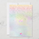 Invitation Douce 16 Diamants Roses Pailletés Holographiques (Dos)