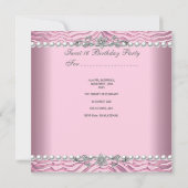 Invitation Douce 16 Douce Seize Perle Blanche Zèbre Rose (Dos)