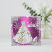 Invitation Douce 16 Douce Seize Rose Blanc Or Elite (Debout devant)