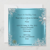 Invitation Douce 16 Douce Seize Turquoise Blanc Or Elite (Dos)