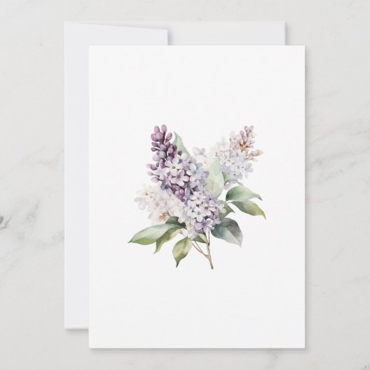 Invitation Douce 16 Fleur Lilac au printemps violet (Dos)