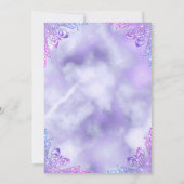 Invitation Douce 16 Lilas Violet Perle Argent Damassé (Dos)