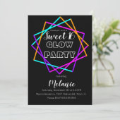 Invitation Douce 16 Néon Glow Dans Le Noir Multi Laser (Debout devant)