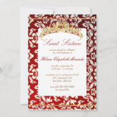Invitation Douce 16/ princesse/damask perle (Dos)