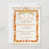 Invitation Douce 16/ princesse/damask perle/orange écrasé (Dos)