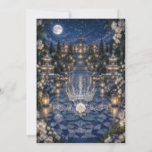 Invitation Douce 16 Princesse Jardin Bleu Turquoise (Dos)