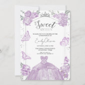 Invitation Douce 16 Robe à papillon d'invitation (Devant)