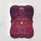 Invitation Douce 16 Rose de Bourgogne Gold Confetti Princess (Dos)