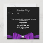 Invitation Douce 16 Seize Ans Violet Argent Photo (Dos)